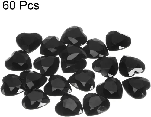 Vista 3 de MECCANIXITY 60 calcomanías acrílicas de diamantes de imitación de corazón de 0.315 in con parte trasera plana, gemas de plástico para manualidades