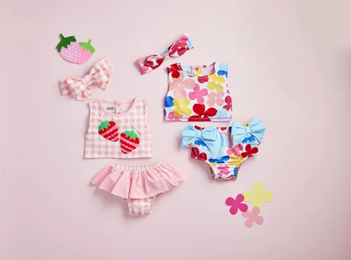 Vista 2 de Mud Pie Girls Swimsuit & Headband Set