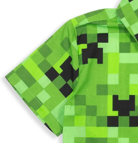 Vista 5 de Minecraft Creeper - Camisa de vestir de manga corta con botones