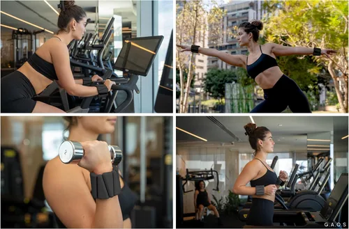 Vista 4 de GAOS - Pesas de muñeca y tobillo para mujer, brazaletes ponderados para pilates, yoga, caminar y entrenamiento de fuerza, ajuste ajustable, diseño