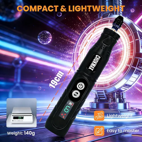 Vista 6 de Herramienta giratoria inalámbrica, kit de amoladora de pantalla Sreen de 6 velocidades con pinza universal y luz LED frontal, 68 accesorios