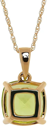 Vista 3 de Collar con colgante solitario con piedras preciosas en oro de 14 quilates