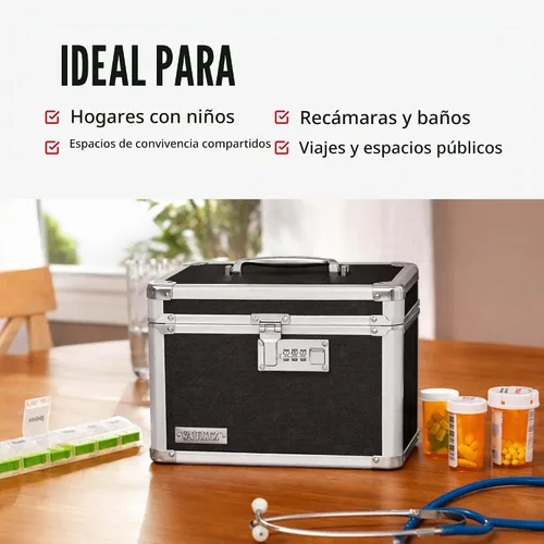 Vista 4 de Vaultz Cajas de seguridad seguras – Caja de seguridad segura con combinación, almacenamiento para documentos, objetos de valor, medicamentos
