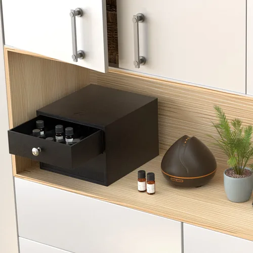Vista 3 de J JACKCUBE DESIGN Caja organizadora de aceites esenciales, con capacidad para 96 botellas de aceites esenciales de 5 a 0.5 fl oz, botellas