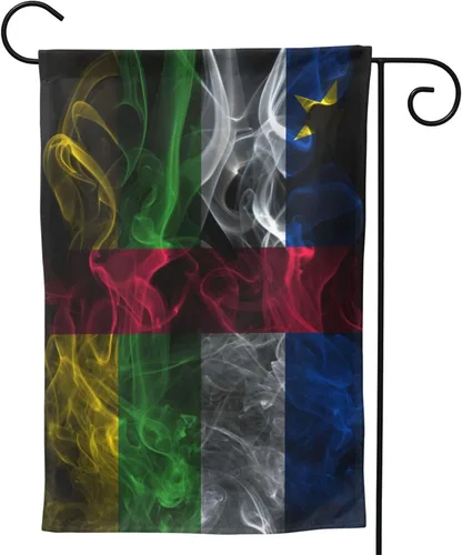 Vista 4 de Smoke Style Flag Of The Central African Republic Garden Flag 28"x40" Inch Double Sided Garden Flags Home Lawn Outdoor Decor Flags Party Banner