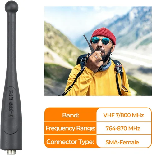 Vista 4 de Paquete de 2 antenas rechonchas NAR6595A para Motorola APX 6000 – 4 pulgadas 764-870 MHz con soporte de ubicación – Compatible con APX