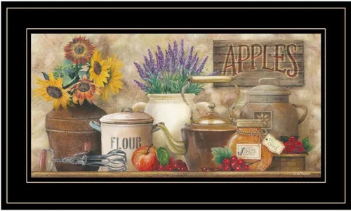 Vista 6 de Trendy Decor4U Arte de pared impreso de cocina antigua, 15 x 11 pulgadas, marrón