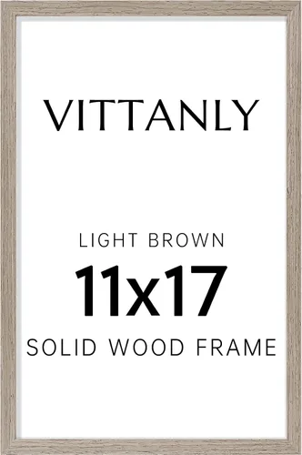 Vista 134 de Vittanly - Marco de fotos de 4 x 6 pulgadas de madera maciza con plexiglás, incluye paspartú de 3,5 x 5, para colgar en la pared o poner sobre una