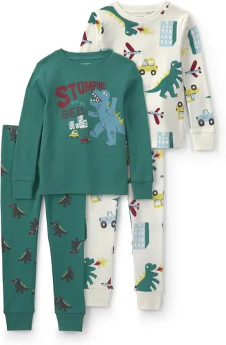 Vista 17 de Carter's Conjunto de pijama de algodón ajustado de 4 piezas para niños Perro rayado