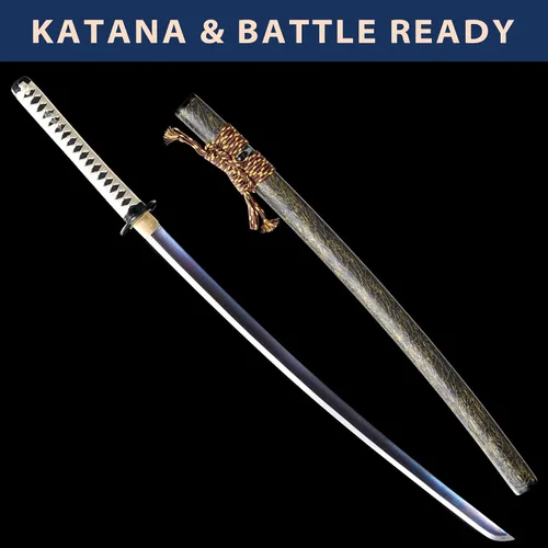 Vista 8 de entez Handcrafted Samurai Katana - Premium Damascus/T10 Clay Tempered Blades - Sharp Functional Japanese Swords, Full Tang
