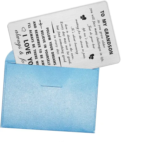 Vista 6 de CPLJW Tarjeta de regalo de cumpleaños para nieto – Never Forget I Love You – Tarjeta de felicitación de cumpleaños para nieto, regalo de abuela
