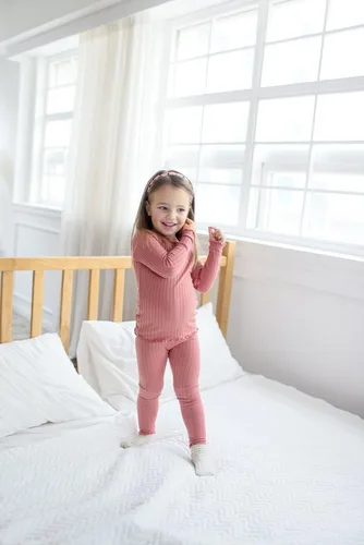 Vista 2 de VAENAIT BABY - Pijama unisex para niños y niñas de 6 meses a 12 años, pijama suave y cómoda de modal Tencel, ropa de dormir fruncida, conjunto de 24