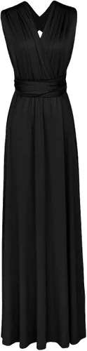 Vista 4 de Vestido largo de noche para mujer, convertible, para boda, color negro, talla XL