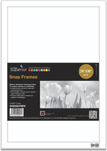 Vista 5 de Marco para póster Sseco – Stuart superior frontal carga fácil de abrir Snap, color Plata anodizado marco (sn1144), Plateado