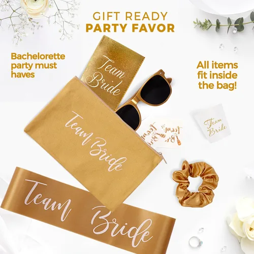 Vista 3 de Accesorios y suministros para despedida de soltera – Paquete de regalos de despedida de soltera con banda de despedida de soltera, gafas de sol