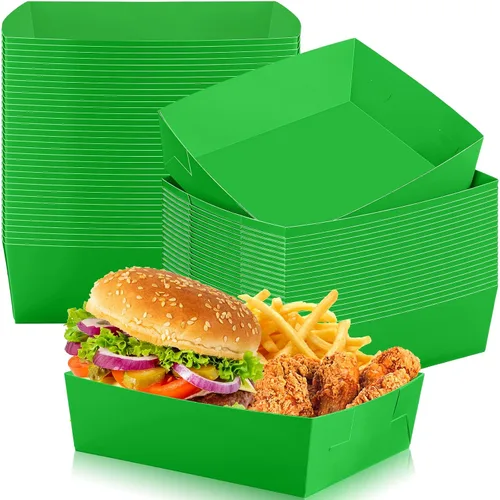 Vista 12 de Uiifan 50 bandejas de papel extra grandes para servir alimentos, 5 libras Negro