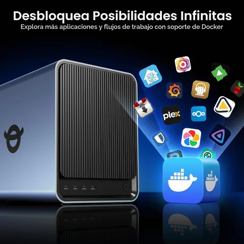 Vista 4 de Yxk Zero1 Pro NAS de 4 bahías, Intel N100, 8 GB de RAM, 2 x 2.5GbE, HDMI 4K