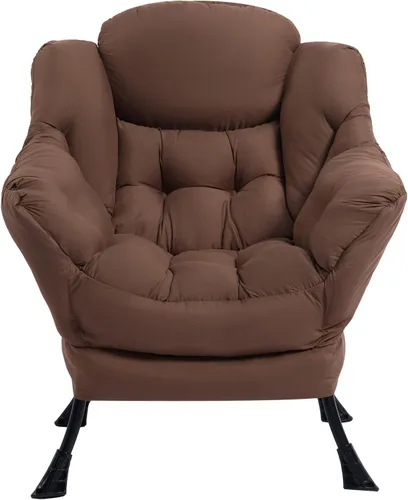 Vista 9 de HollyHOME Silla perezosa con otomana plegable, sillón cómodo y reposapiés plegable, sofá de ocio silla de lectura y reposapiés para sala de estar