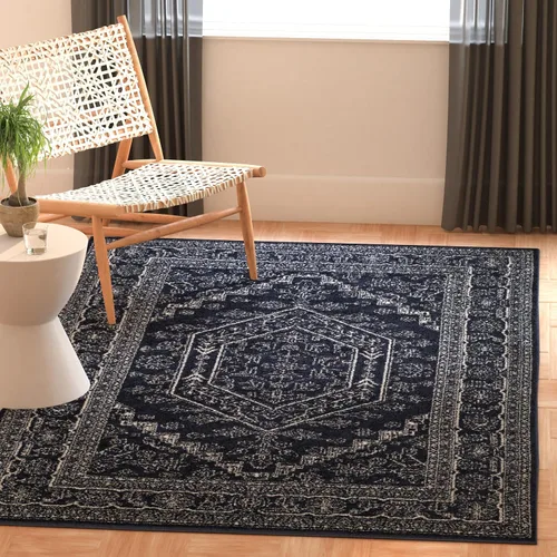 Vista 139 de SAFAVIEH ADR108B - Tapete de la colección Adirondack, 2 pies 1 pulgada x 6 pies, marfil y plateado, diseño de medallón oriental, no desprende