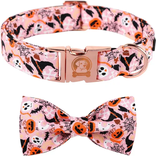 Vista 45 de MR. CHUBBYFACE - Collar de perro de San Valentín con corbatín, lindo collar de perro con corazón azul con hebilla de metal, collar de algodón