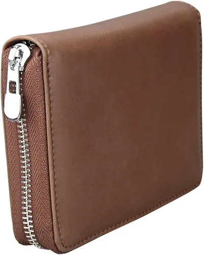 Vista 28 de boshiho Cartera con bloqueo RFID de 24 ranuras para tarjetas de crédito, de piel auténtica, organizador de múltiples tarjetas, con cremallera