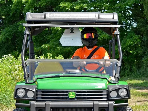 Vista 3 de SuperATV Parabrisas Abatible 3 en 1 de Servicio Pesado Resistente a Rayones Compatible con Modelos John Deere Gator HPX y XUV Se Puede Configurar