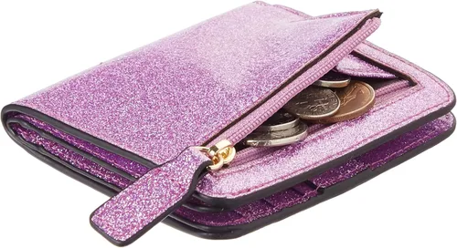 Vista 2 de Gostwo - Cartera compacta de piel genuina de lujo para mujer con bloqueo de RFID y ventana de identificación