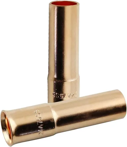 Vista 3 de WeldingCity Paquete de 2 boquillas de gas 24A-37-SS (tope corto) 3/8" para pistola de soldadura MIG Tweco Professional #3/#4 y Lincoln 300-450