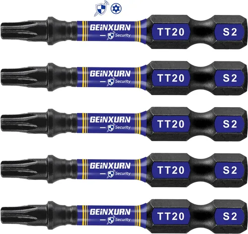 Vista 15 de Geinxurn Juego de brocas de destornillador magnético de impacto de seguridad T15 de 2 pulgadas, juego de brocas de potencia de cabeza Torx #15 de 51