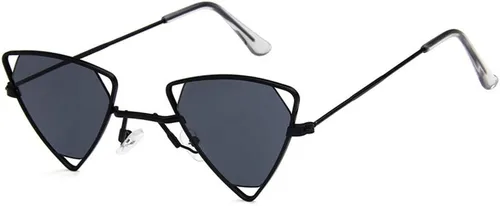Vista 8 de Shiratori Lentes de sol retro clásicos y elegantes para hombres y mujeres, 100% protección UV, estilo de diseño triangular Negro naranja