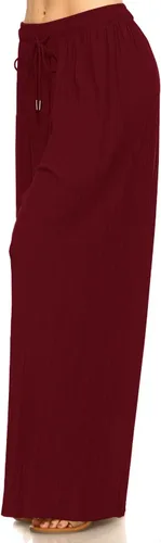 Vista 11 de Pantalones Palazzo para mujer, pantalones culottes sólidos y a rayas