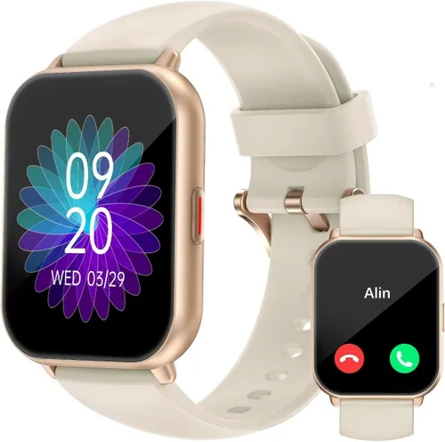 Vista 9 de RUIMEN Relojes inteligentes para hombres y mujeres (respuesta/hacer llamadas, 2 bandas incluidas), reloj inteligente de 1.8 pulgadas para teléfonos