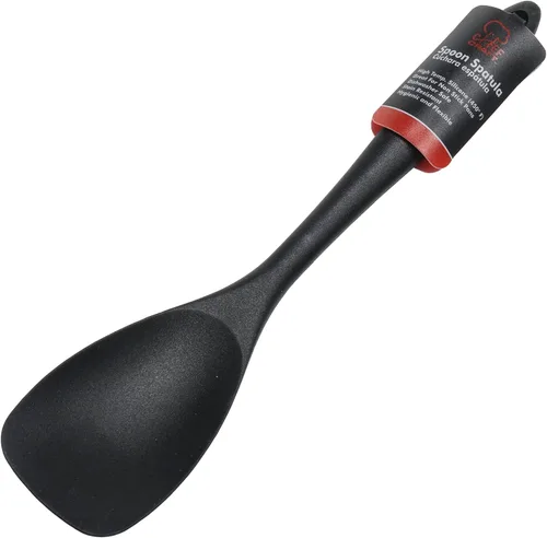 Vista 2 de Chef Craft Espátula de cuchara de silicona premium, 11.5 pulgadas, color negro