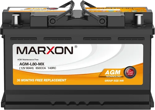 Vista 5 de Marxon Grupo 34 Batería de coche 12v 55AH 660CCA AGM Baterías sin mantenimiento Automotriz arranque parada reemplazo grupo 24 batería para Doge