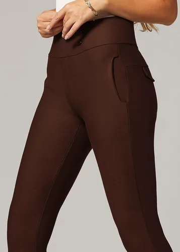 Vista 6 de Conceited Women's Premium Stretch Slim Leg Dress Pants with Pockets - Wear to Work - Ponte Treggings