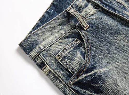 Vista 6 de OIIIO Pantalón vaquero de pierna recta rasgados para hombre