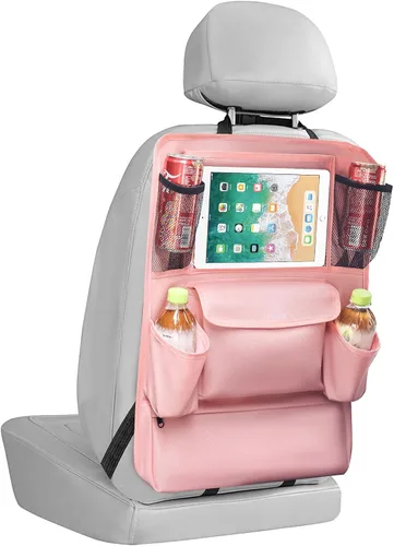 Vista 27 de LUCMO Organizador de asiento trasero de coche con soporte para tableta - 2 piezas, organizador de almacenamiento de coche con 6 bolsillos