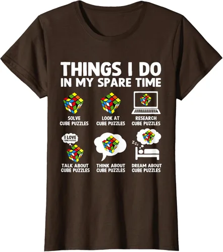 Vista 19 de Things I Do in My Spare Time Cube Puzzle Speed Cubing Camiseta