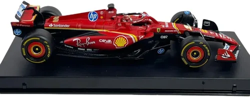 Vista 4 de Burago Ferrari SF-24 Charles Leclerc #16 MONACO GP 2024 Winner - Realistic Car Model in 1:43 Scale - Red - Official Ferrari License