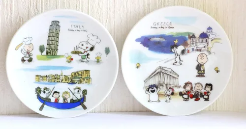 Vista 9 de Australia Canada Snoopy Mini Plato, Juego de 2