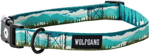 Vista 14 de Wolfgang - Collar de perro resistente y ajustable con hebilla de nailon de liberación rápida para caminar y entrenar, estampado BrookTrout, talla S