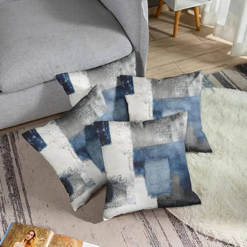 Vista 3 de Juego de 2 fundas de almohada, 16 x 16 pulgadas, arte abstracto