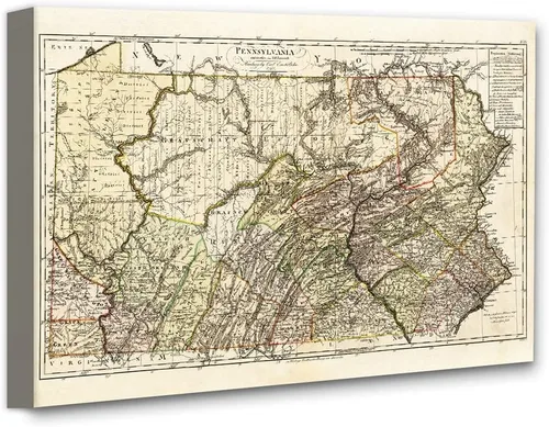 Vista 7 de 1797 Pennsylvania Map - 11x14 Framed Wall Art Print - Perfect Wall Decor in This Highly Detailed Restored Reproduction