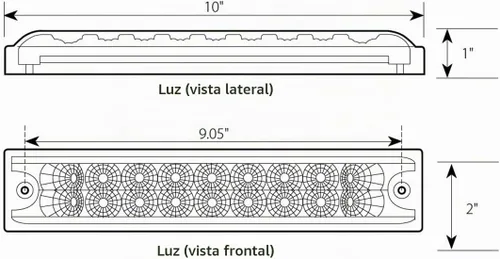 Vista 2 de GG Grand General 76480 Barra de luz ámbar/ámbar (10" Spyder 18-LED, lente doble fila)