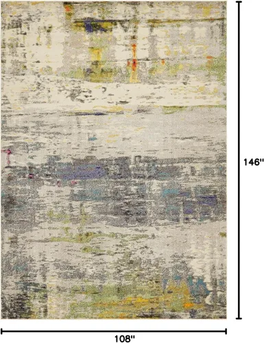 Vista 2 de Tapete abstracto Unique Loom, colección Estrella, moderno, multiárea, Polipropileno, Gris