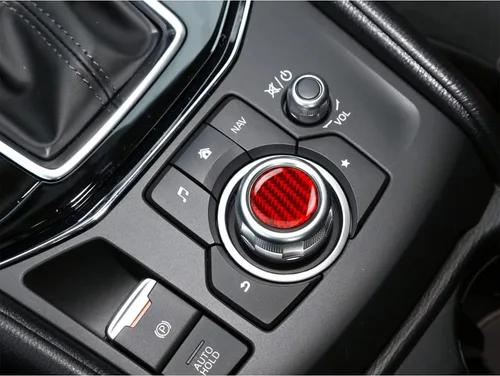 Vista 2 de Compatible con marco de perilla multimedia, cubierta de panel de fibra de carbono, accesorio interior para Mazda CX-5 2017 2018 2019 2020 2021 2022