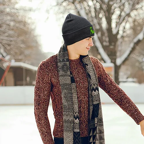Vista 2 de Gorros de encargo para los hombres Sexy Alien Bordado Otro Fantasía Invierno Sombreros para las Mujeres Acrílico Cráneo Cap 1