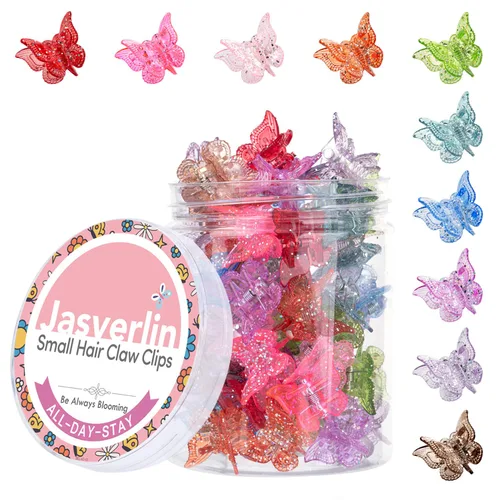 Vista 8 de JASVERLIN Pinzas para el cabello de mariposa coloridas, lindas pinzas pequeñas para niñas, Y2K 90s para niños y mujeres, mariposas, accesorios