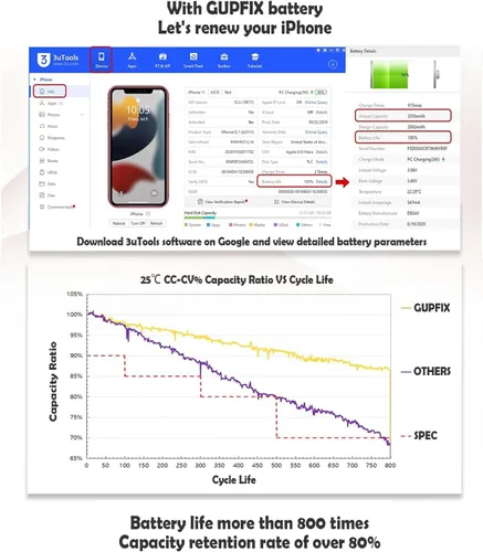 Vista 3 de Batería para iPhone 11 con kits de herramientas de extracción completa