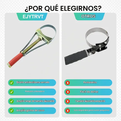 Vista 6 de Herramienta de extracción de llave de filtro de aceite, correa ajustable resistente 3.5-5.9 in de diámetro para excavadoras de camiones